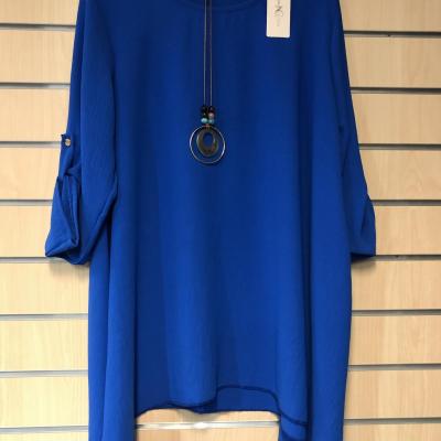 Tunique-chemise ample uni avec collier.