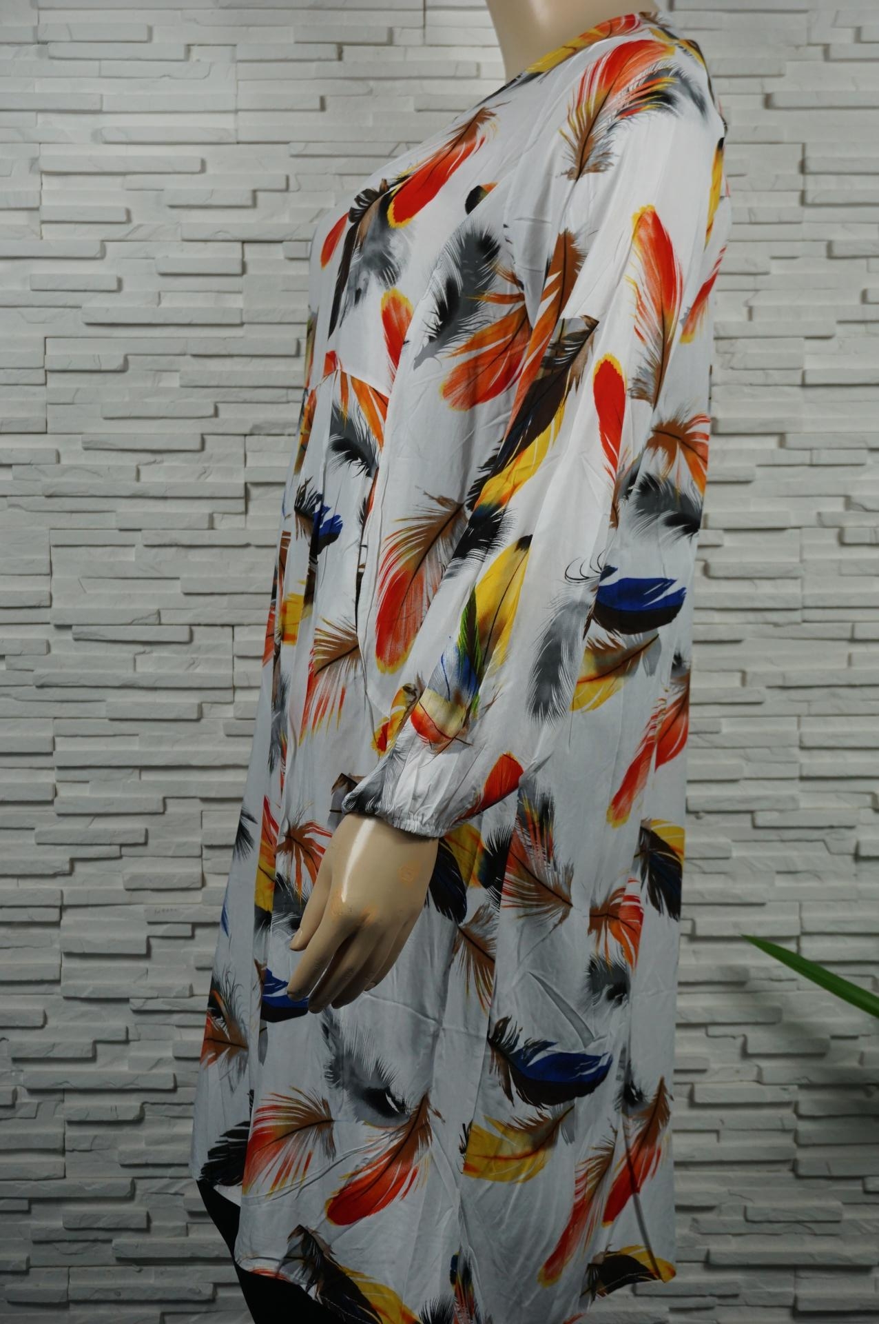 Robe longue plumes