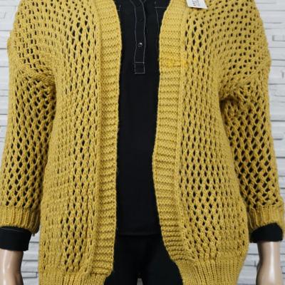 Gilet long en maille ajouré.