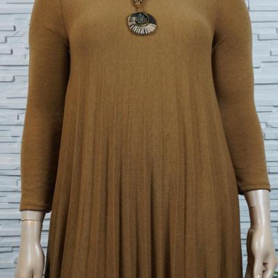 Robe plissée avec collier.
